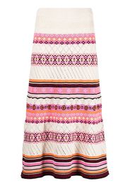 Kenzo stripe-geometric-panelled skirt - Nude