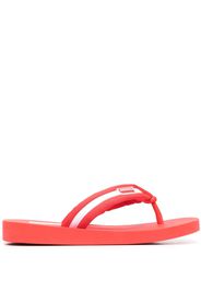 Kenzo logo-patch striped flip flops - Rot