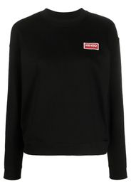 Kenzo logo-embroidered cotton sweatshirt - Schwarz