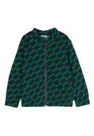 Kenzo Kids logo-print cotton jacket - Blau