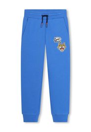Kenzo Kids tiger-print cotton track pants - Blau