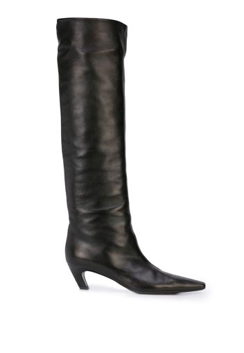 KHAITE Kniehohe Lederstiefel - Schwarz