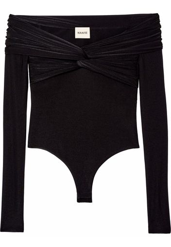 KHAITE Cibo off-shoulder bodysuit - Schwarz