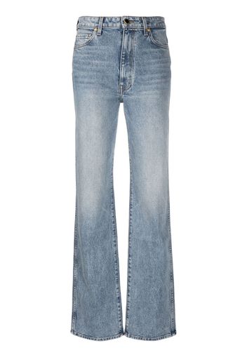 KHAITE high-rise straight-leg jeans - Blau