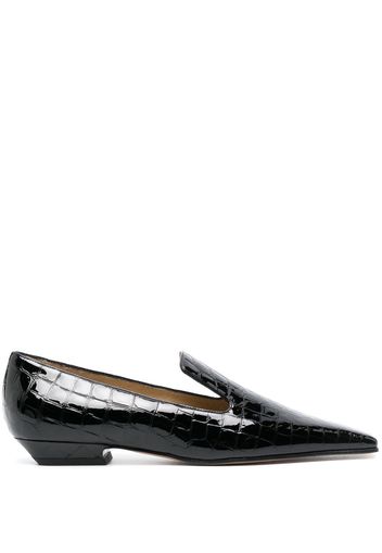 KHAITE Marfa crocodile-effect leather loafers - Schwarz