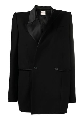 KHAITE Malek asymmetrical-lapels double-breasted blazer - Schwarz