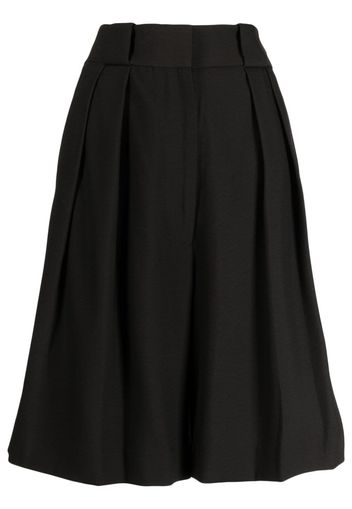 KHAITE Rillo wide-leg pleated shorts - Braun