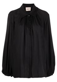 KHAITE pleated silk blouse - Schwarz