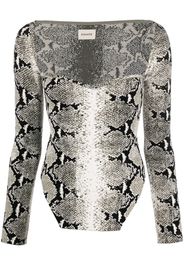 KHAITE Maddy snake-print top - Grün