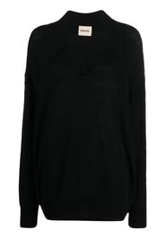 KHAITE Elsia collared cashmere jumper - Schwarz