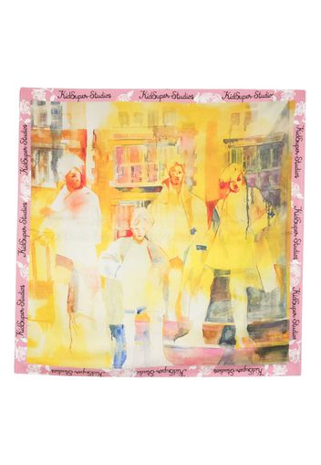 KidSuper After School Philosophy silk scarf - Gelb