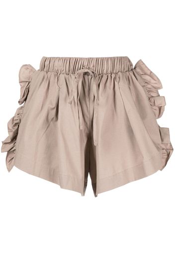 Kika Vargas ruffled drawstring shorts - Braun