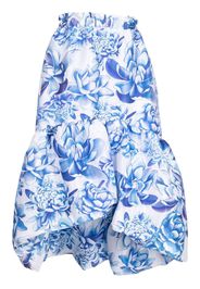 Kika Vargas floral-print asymmetric skirt - Blau