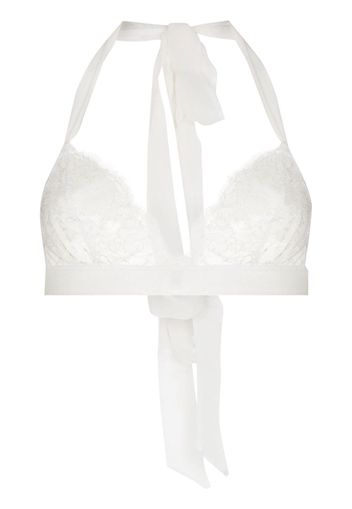 Kiki de Montparnasse tie-fastening lace triangle bra - Weiß