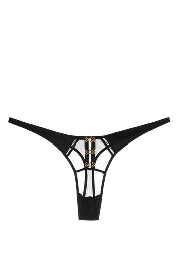 Kiki de Montparnasse golden hooks tulle thong - Schwarz