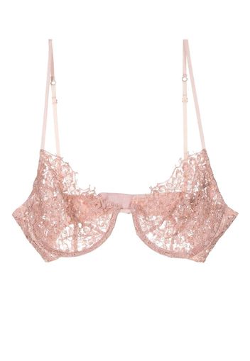 Kiki de Montparnasse beaded lace demi bra - BLUSH