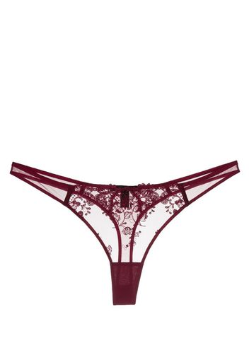 Kiki de Montparnasse Juliette embroidered tulle thong - Violett