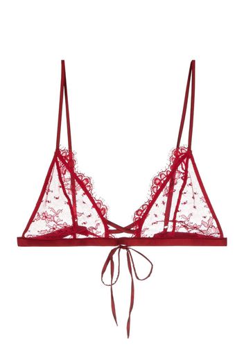 Kiki de Montparnasse floral-embroidered triangle bra - Rot