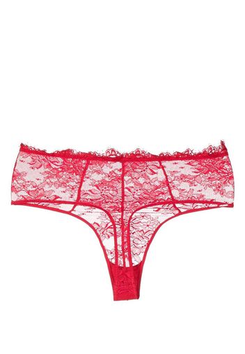 Kiki de Montparnasse high-waisted embroidered thong - Rot