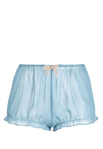 Kiki de Montparnasse bow-detail silk pajama shorts - Blau