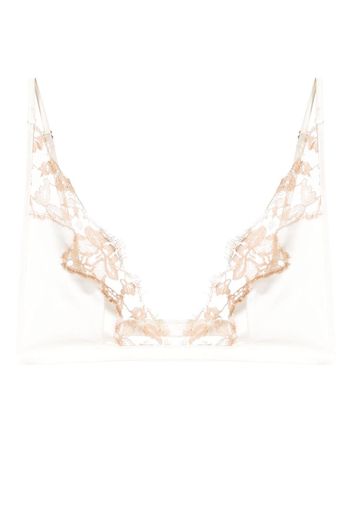 Kiki de Montparnasse triangle-cup silk bra - Weiß