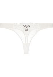 Kiki de Montparnasse Juliette embroidered tulle thong - Weiß