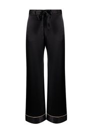 Kiki de Montparnasse silk charmeuse tie-up trousers - Schwarz