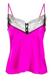 Kiki de Montparnasse Camisole-Seidentop mit Spitzenbesatz - Rosa