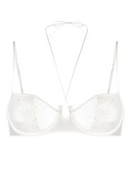 Kiki de Montparnasse halterneck silk balconette bra - Weiß