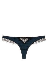 Kiki de Montparnasse Lace Inset silk thong - Blau