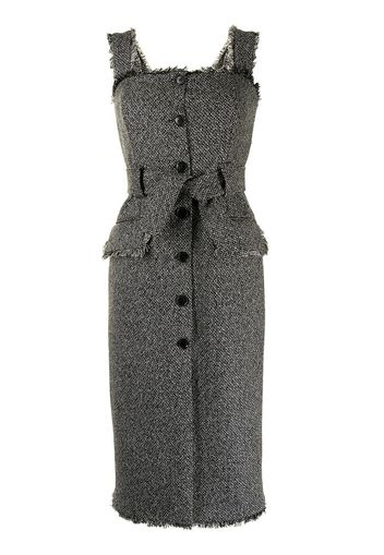 Kiton Tweed-Kleid mit Gürtel - Schwarz