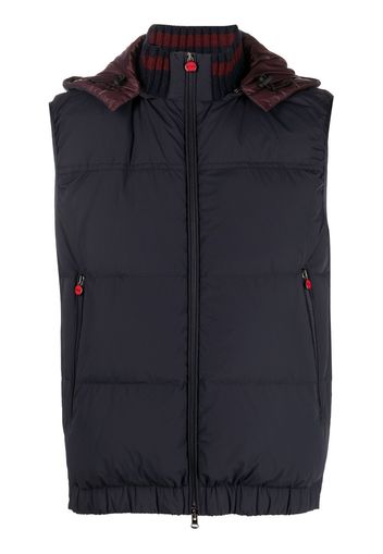 Kiton feather-down padded gilet - Blau