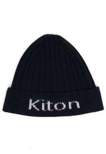 Kiton ribbed-knit logo beanie - Blau