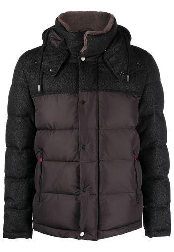 Kiton hybrid hooded puffer jacket - Schwarz