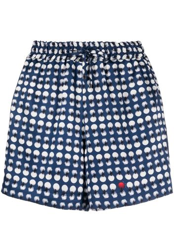 Kiton Shorts mit Print - Blau