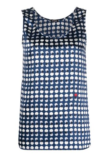 Kiton polka-dot silk top - Blau