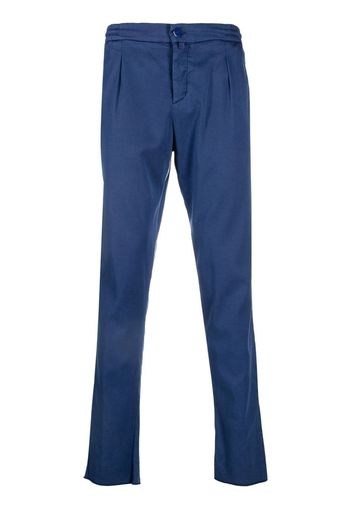 Kiton logo-patch straight-leg chinos - Blau