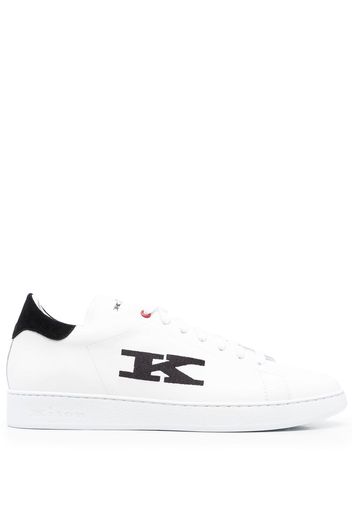 Kiton monogram-embroidered low-top sneakers - Weiß