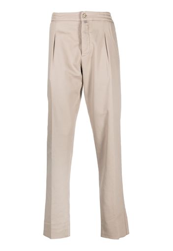 Kiton logo-patch straight-leg trousers - Nude