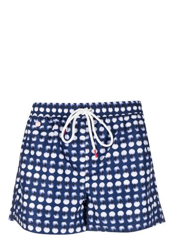 Kiton Badeshorts mit Polka Dots - Blau