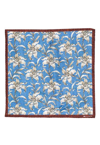 Kiton all-over print silk scarf - Blau