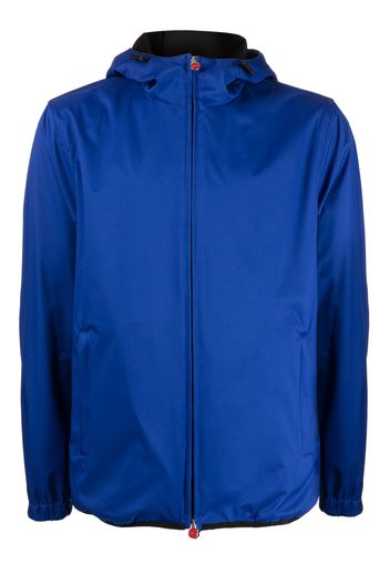 Kiton slouchy-hood high-neck jacket - Blau