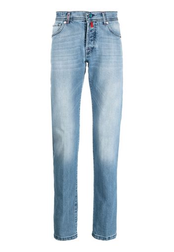 Kiton mid-wash straight-leg jeans - Blau