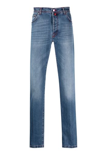 Kiton straight-leg washed-denim jeans - Blau