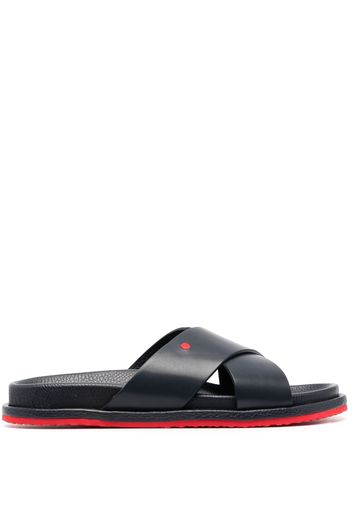 Kiton crossover-strap slip-on sandals - Blau