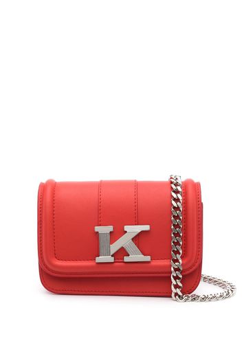 Kiton logo-plaque leather mini bag - Rot