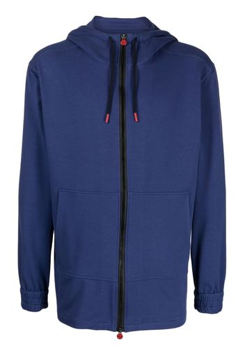 Kiton drawstring zipped hooded jacket - Blau