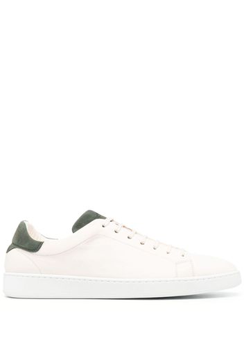 Kiton logo-debossed low-top sneakers - Nude