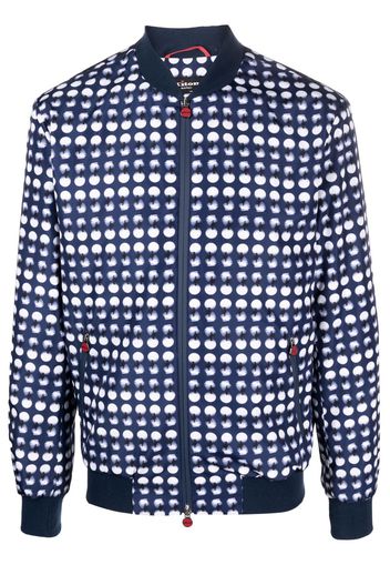 Kiton graphic-print bomber jacket - Blau