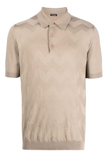 Kiton wave-pattern short-sleeve polo shirt - Nude